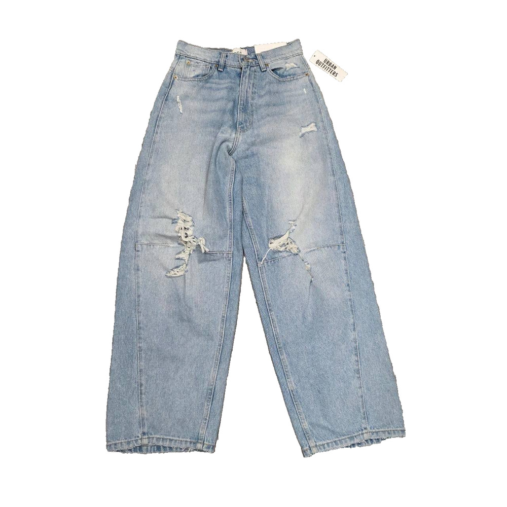 Urban Outfitters BDG Y2K Preppy High-Waisted Baggy Jeans Medium Wash 26 A004291 - Picture 2 of 13